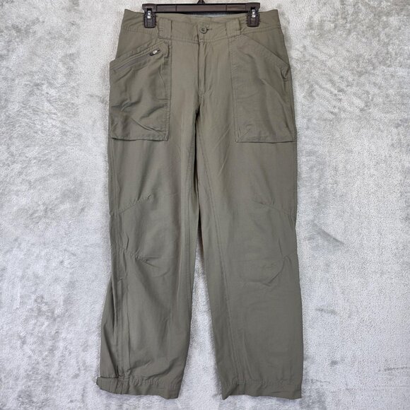 REI Hiking Pants Womens Size 10 Green UPF 50+ Quick Dry Zip Ankle Drawcord Nylon - Picture 1 of 12
